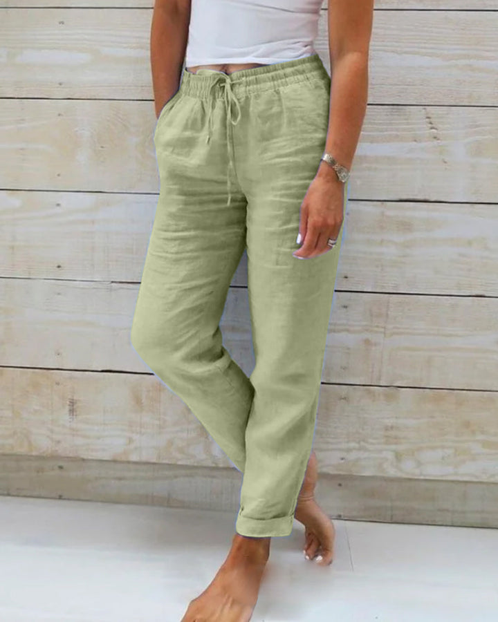 NERINA - casual linnen broek