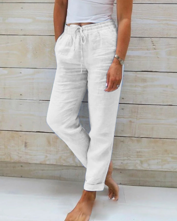 NERINA - casual linnen broek