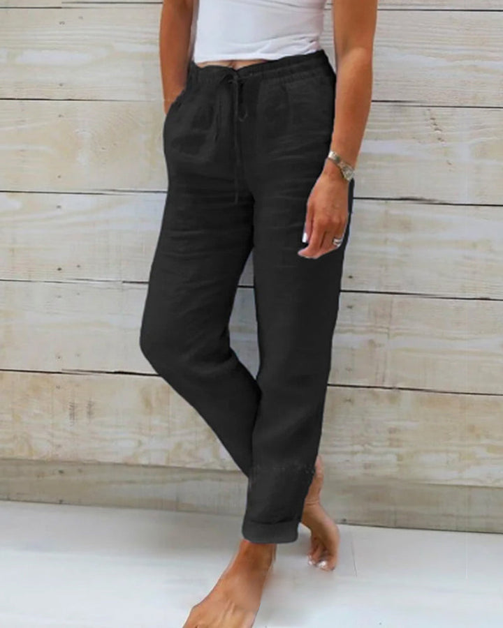 NERINA - casual linnen broek