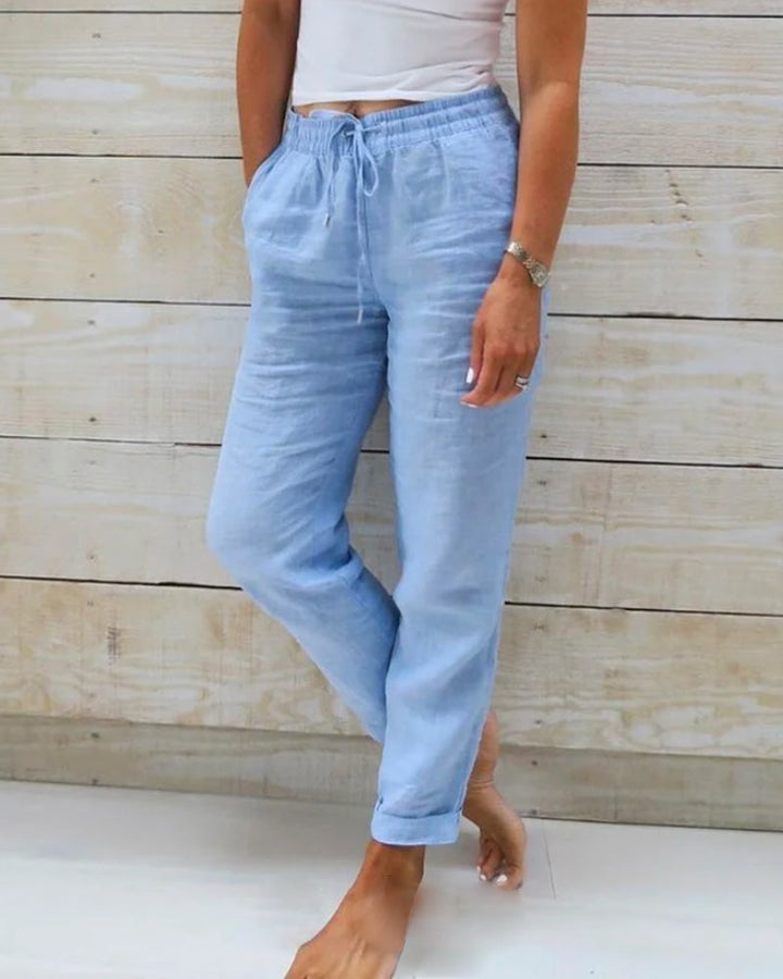 NERINA - casual linnen broek