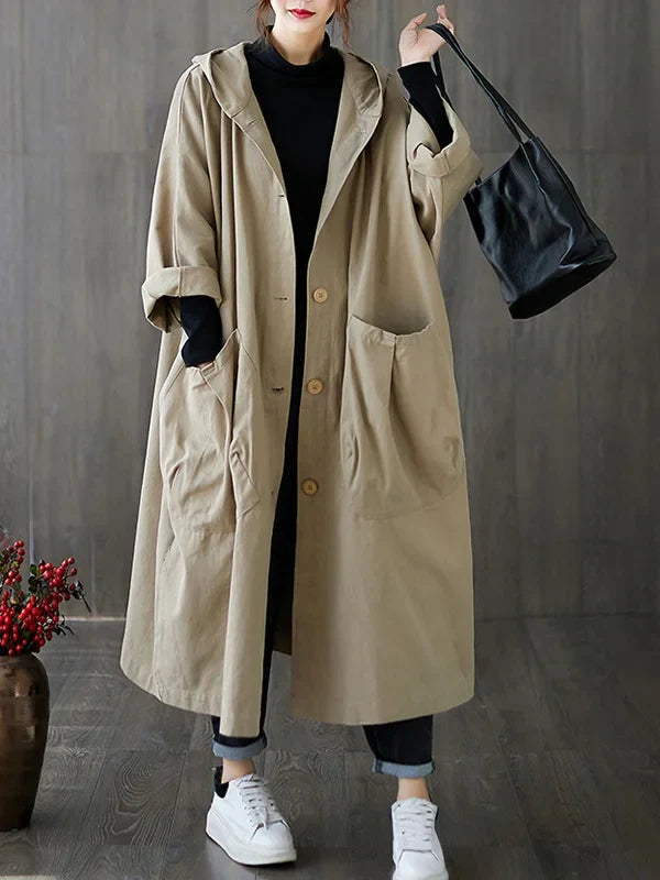 MARILOU – Trenchcoat met Capuchon