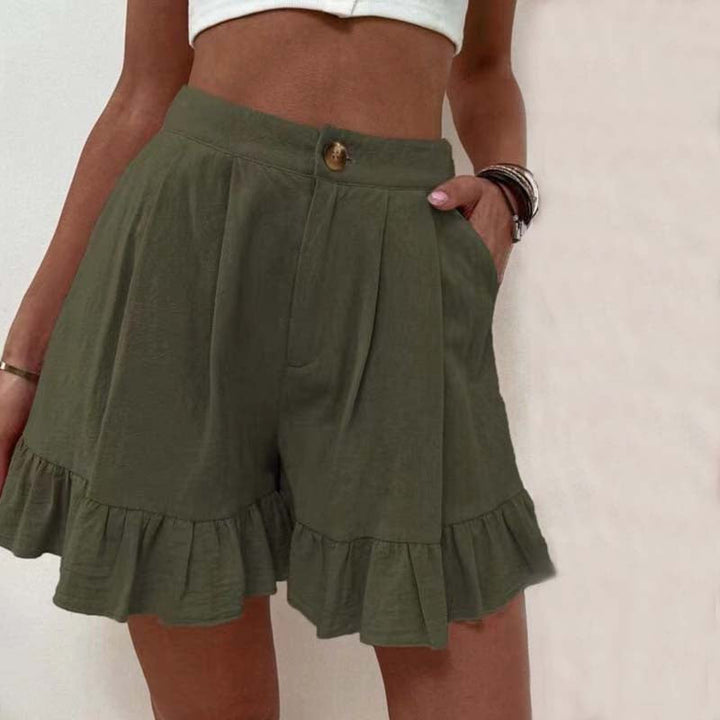 LILOU - casual korte broek met ruches