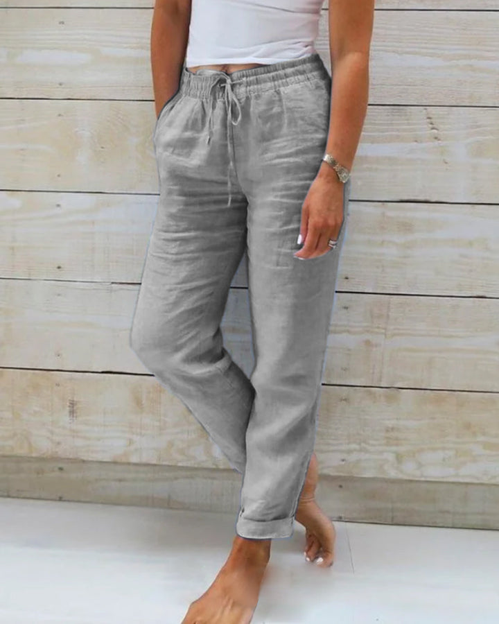 NERINA - casual linnen broek