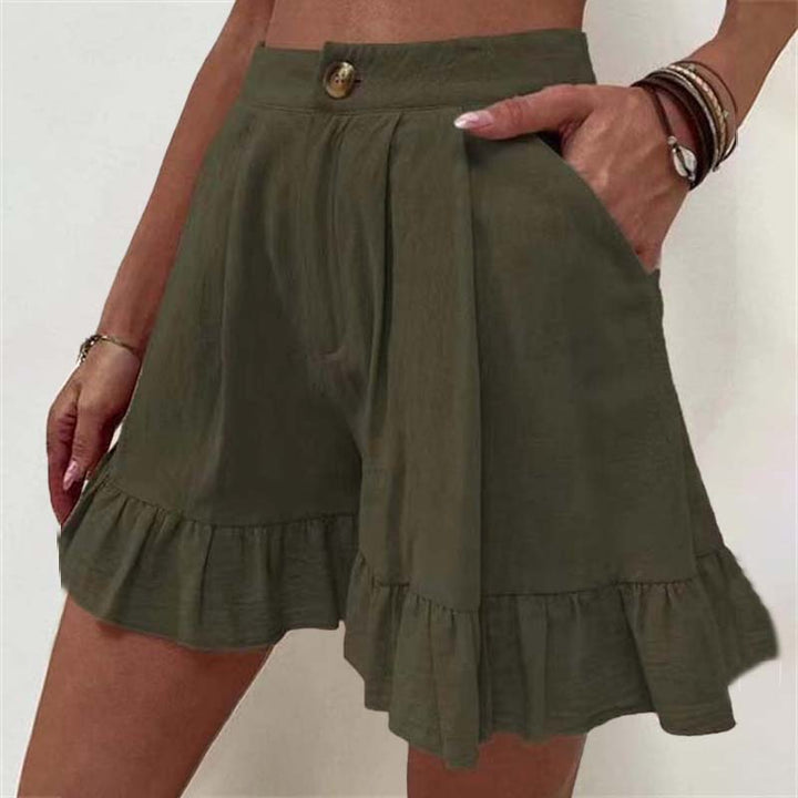 LILOU - casual korte broek met ruches