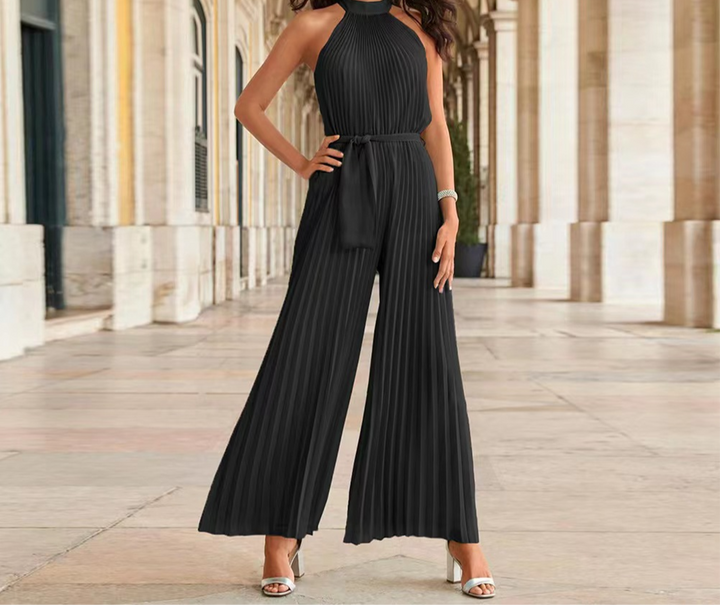 FIORA – Elegante Jumpsuit met Plissé Detail