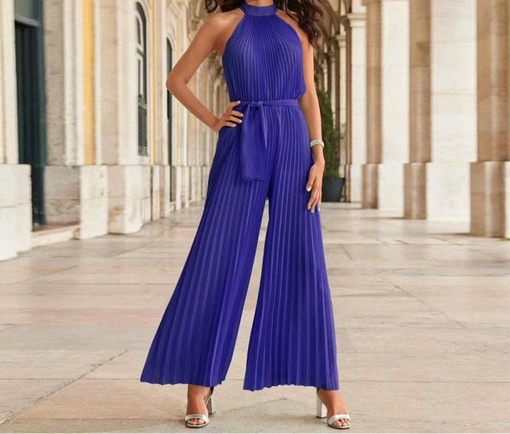 FIORA – Elegante Jumpsuit met Plissé Detail