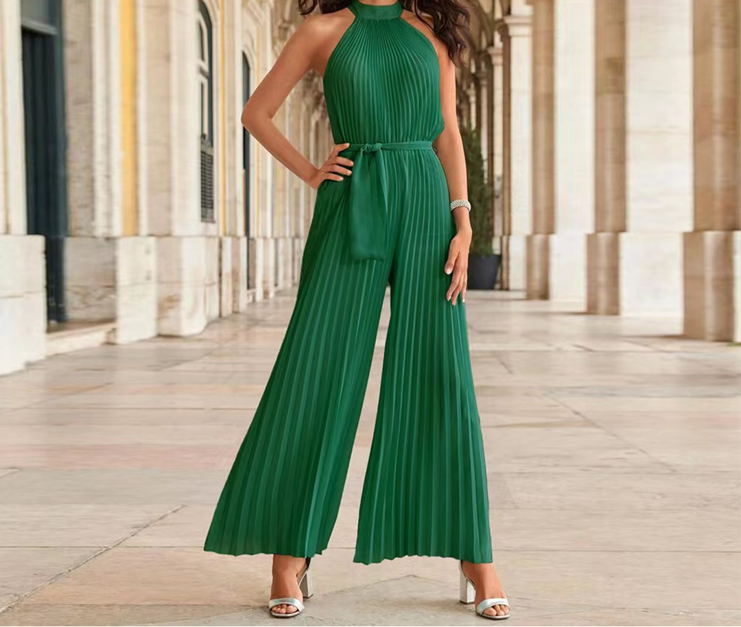 FIORA – Elegante Jumpsuit met Plissé Detail