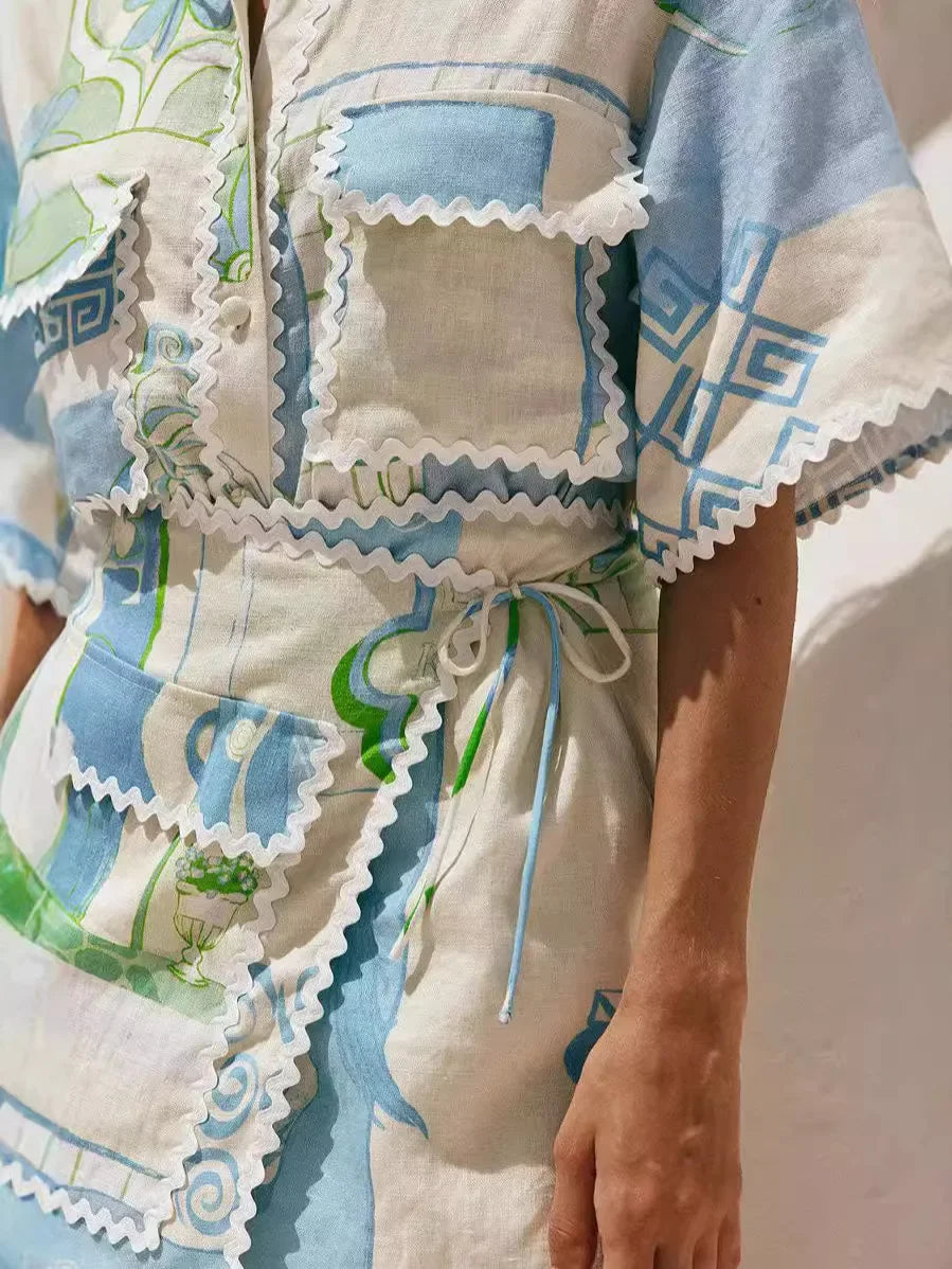 MELANY – Zomerse Co Ord Set met Patchwork Print
