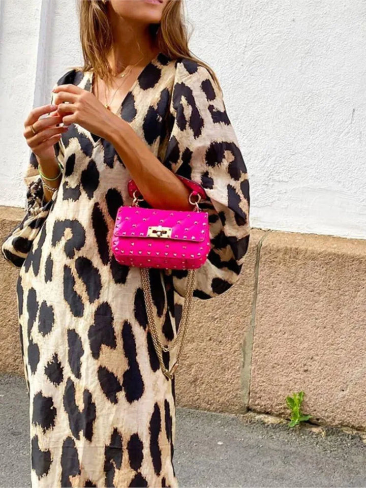 LINA - Jurk met luipaard print