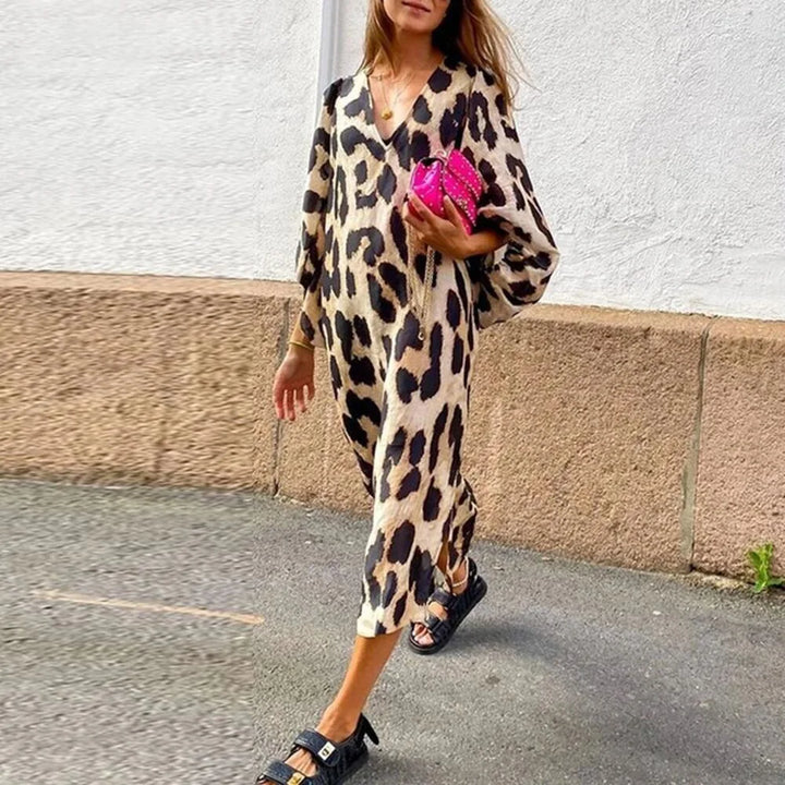 LINA - Jurk met luipaard print