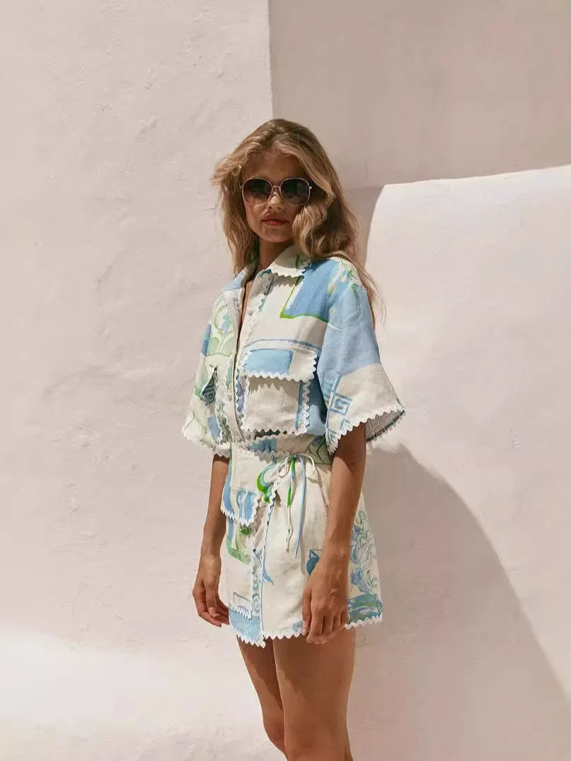 MELANY – Zomerse Co Ord Set met Patchwork Print