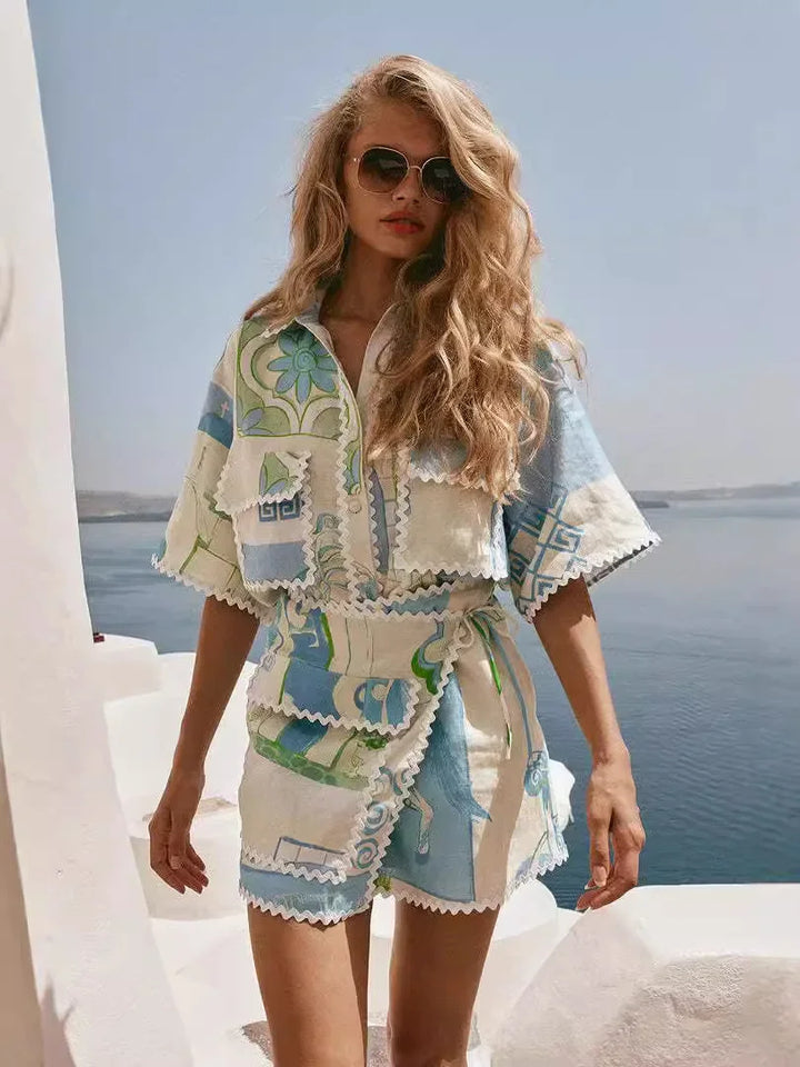MELANY – Zomerse Co Ord Set met Patchwork Print