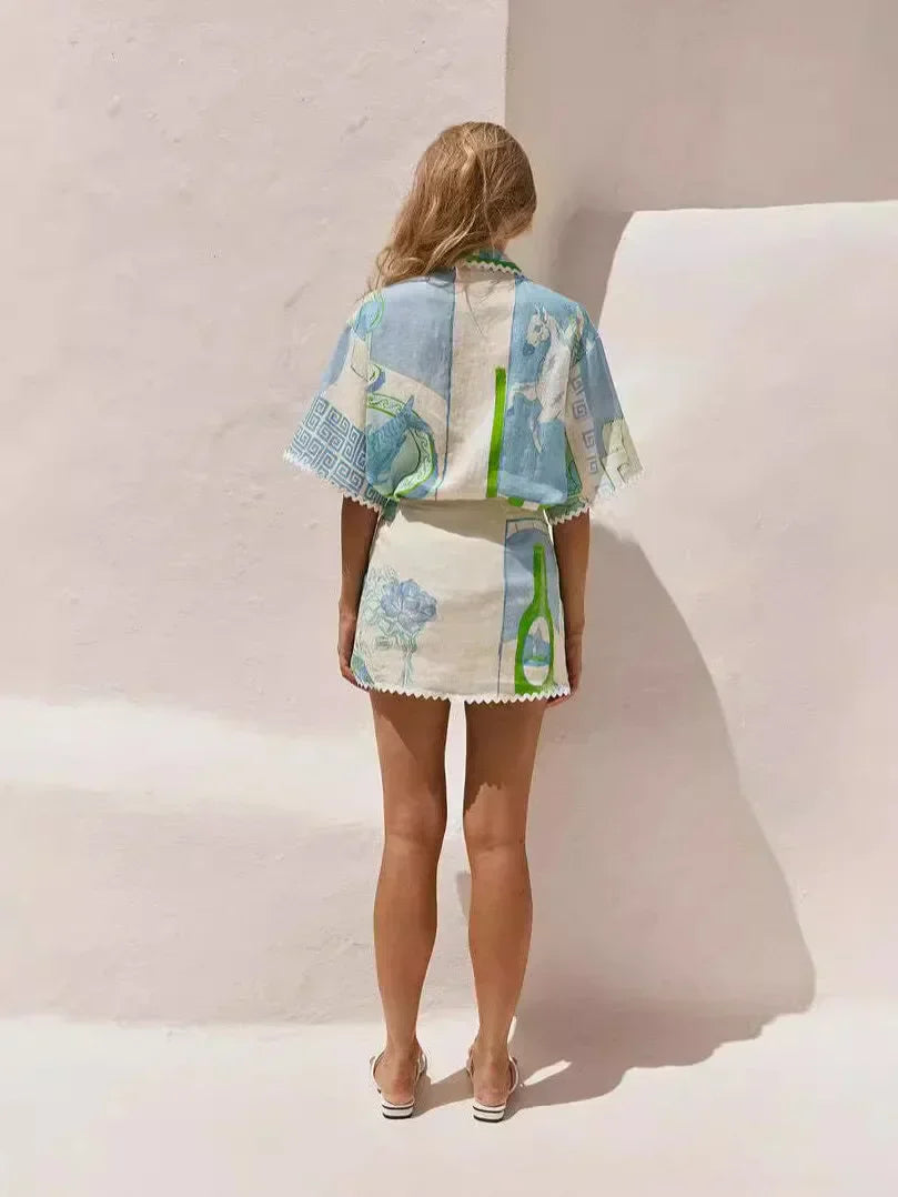 MELANY – Zomerse Co Ord Set met Patchwork Print