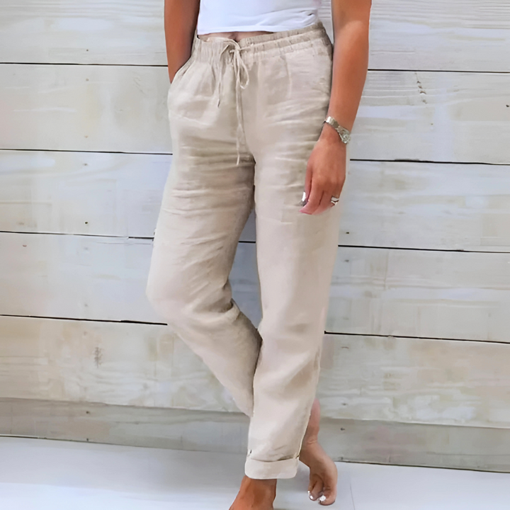 NERINA - casual linnen broek