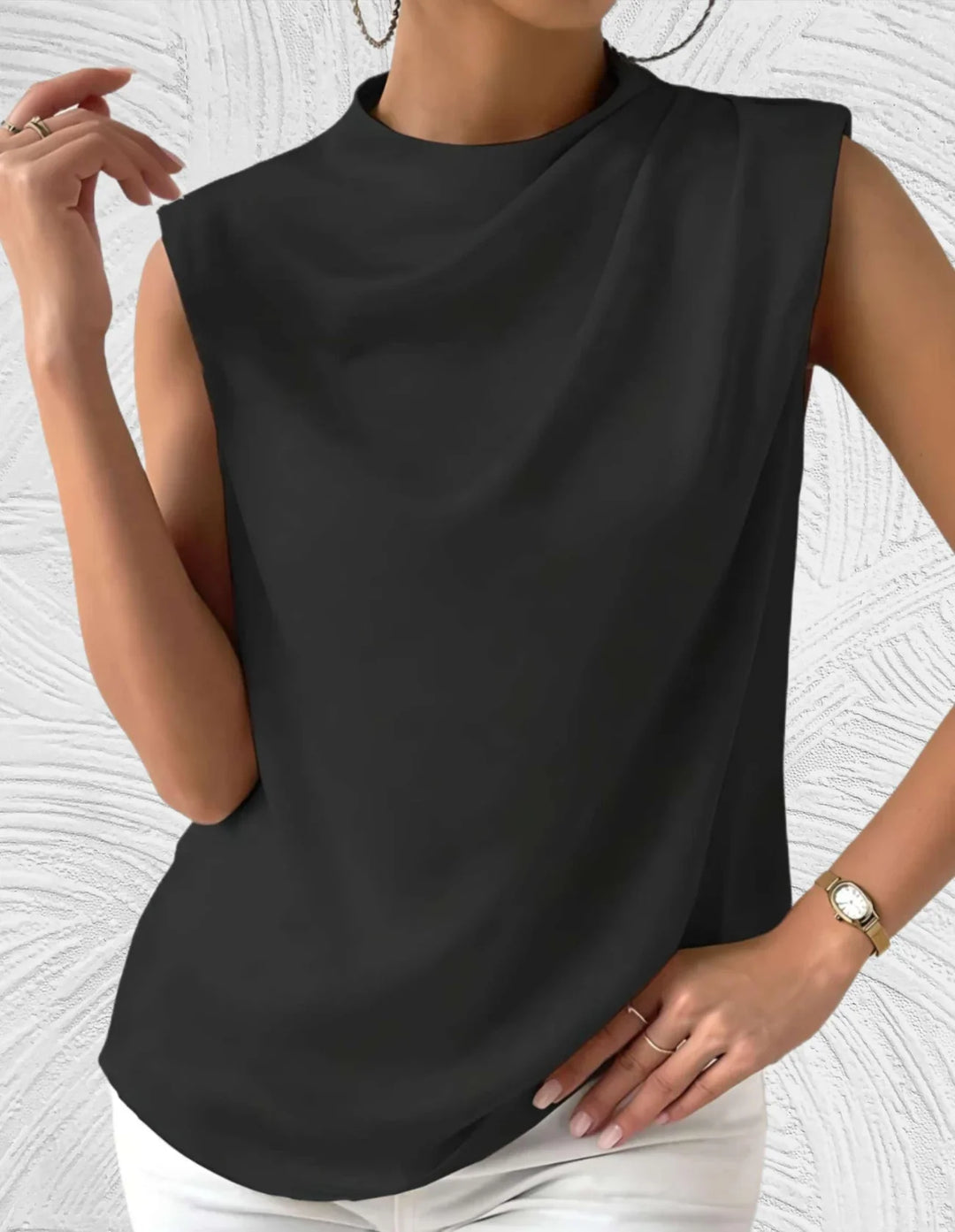 Mouwloze Geplooide Blouse voor Dames - Clarisse