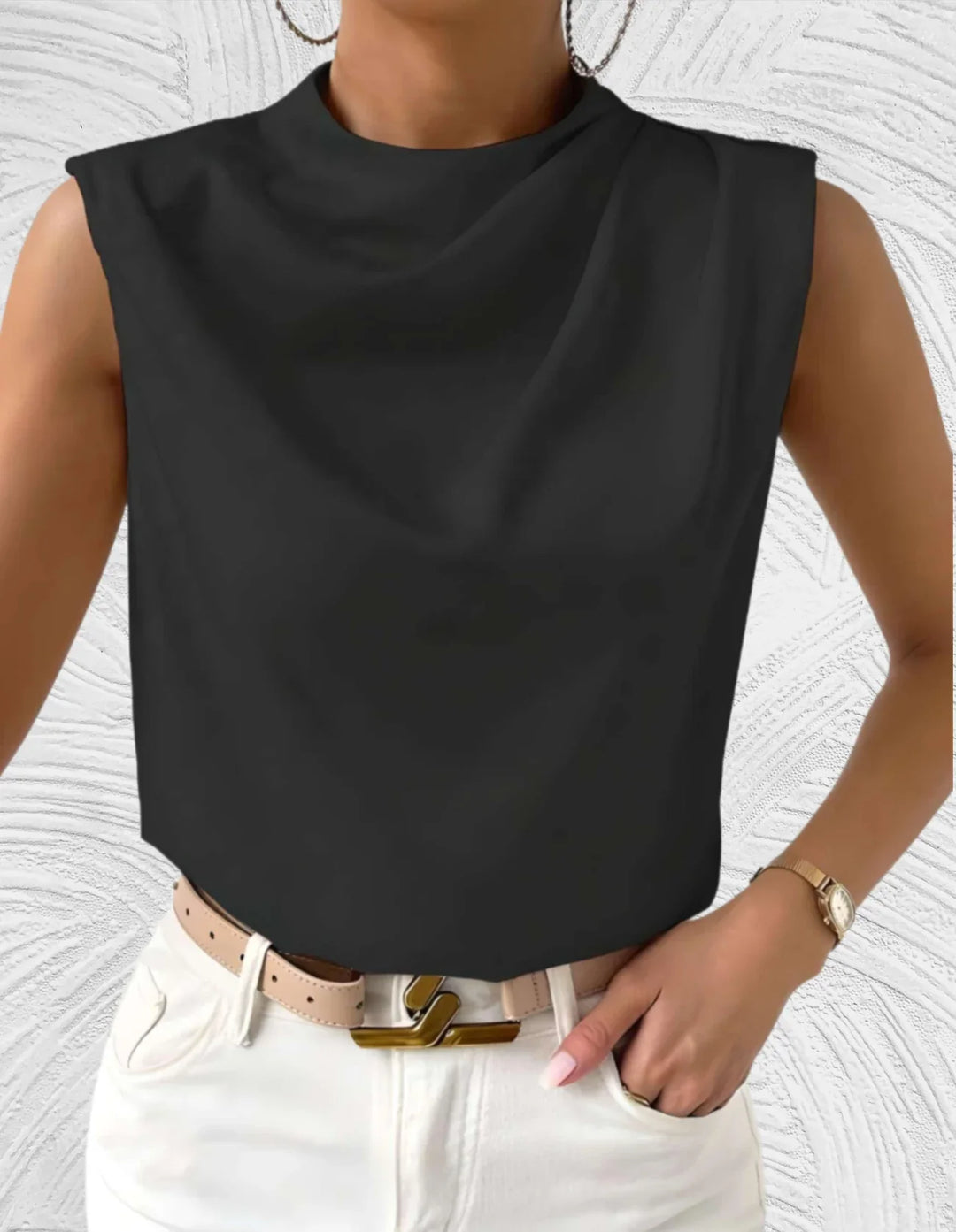 Mouwloze Geplooide Blouse voor Dames - Clarisse