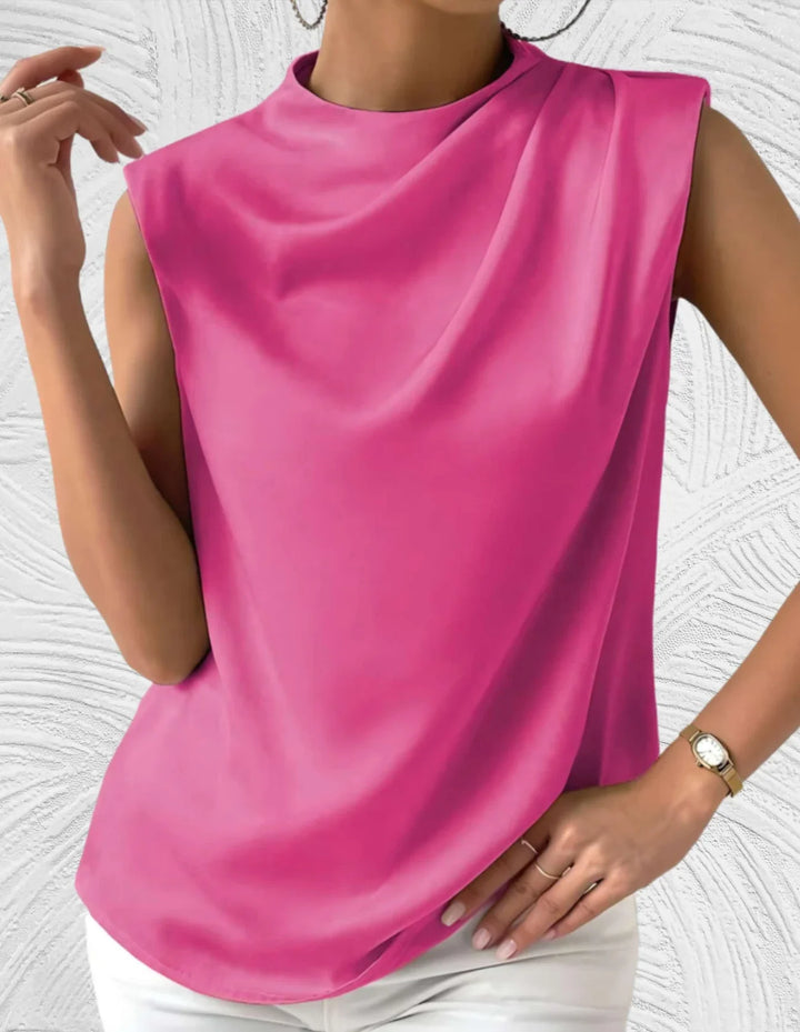 Mouwloze Geplooide Blouse voor Dames - Clarisse