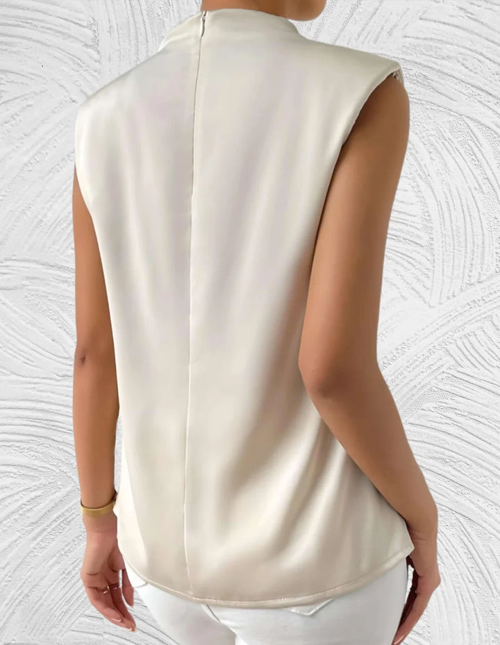 Mouwloze Geplooide Blouse voor Dames - Clarisse