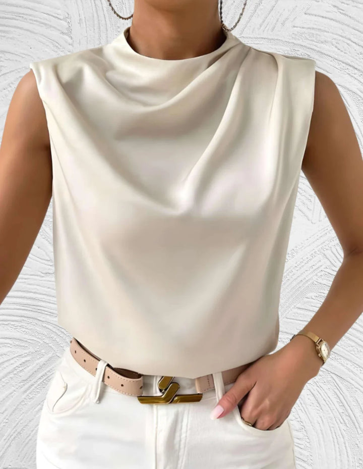 Mouwloze Geplooide Blouse voor Dames - Clarisse