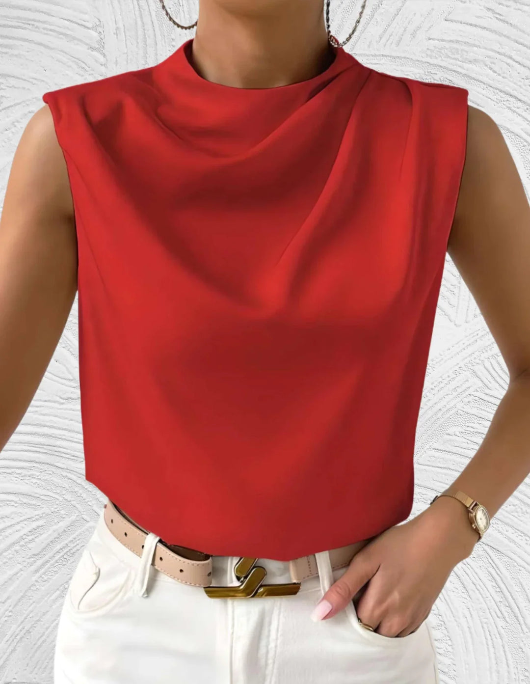 Mouwloze Geplooide Blouse voor Dames - Clarisse