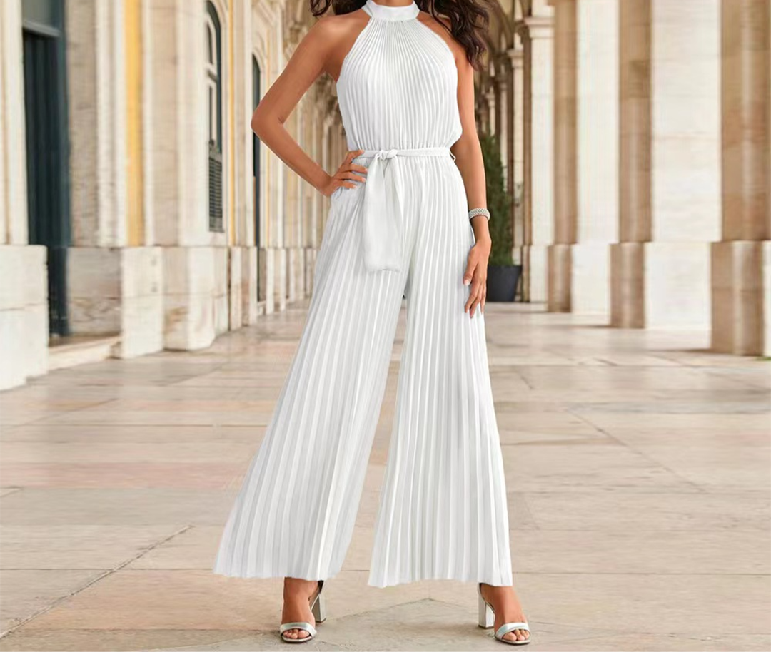 FIORA – Elegante Jumpsuit met Plissé Detail