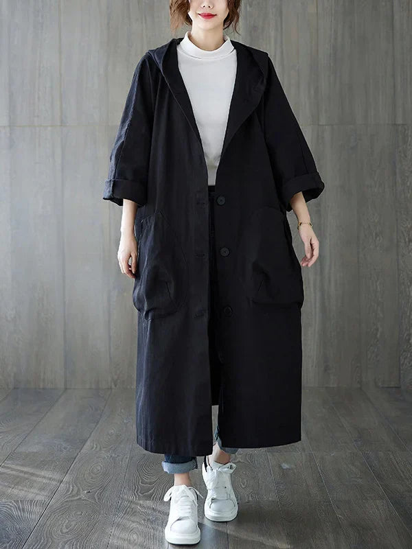 MARILOU – Trenchcoat met Capuchon
