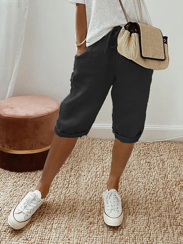 LÉORA - Linnen korte broek voor dames